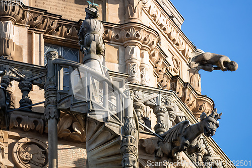 Image of statue at the tower of the Kilian Church in Heilbronn Germany