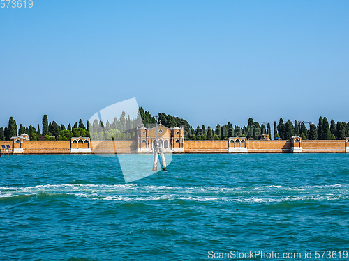 Image of San Michele cemetery island in Venice HDR