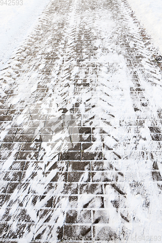 Image of Pavement in the snow