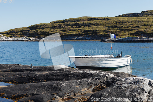 Image of Beautiful view on boat in norwegian fjords