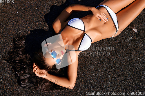 Image of beautiful girl on beach