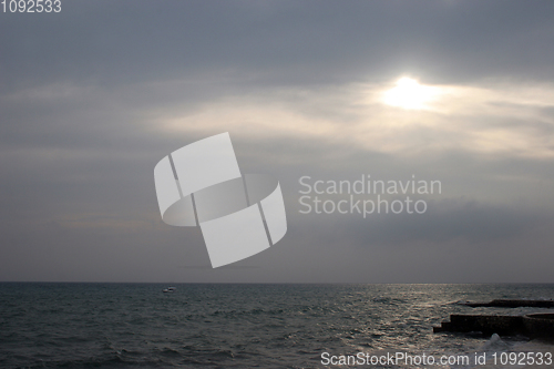 Image of View of sky and sea few minutes before storm