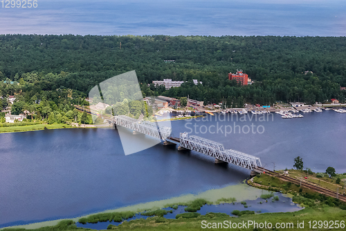 Image of Aerial view of Lielupe railway bridge