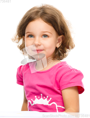 Image of Portrait of cheerful little girl