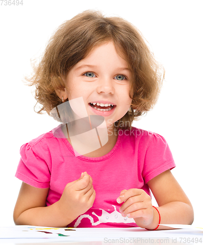 Image of Portrait of happy little girl
