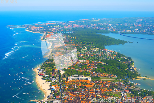 Image of Aerial view Bali island Indonesia