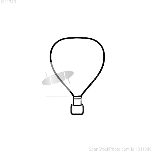 Image of Hot air balloon hand drawn outline doodle icon.