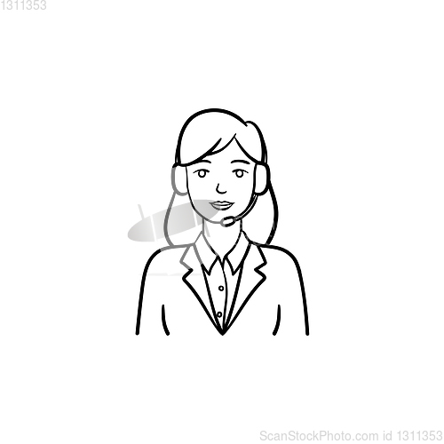 Image of Customer service hand drawn outline doodle icon.