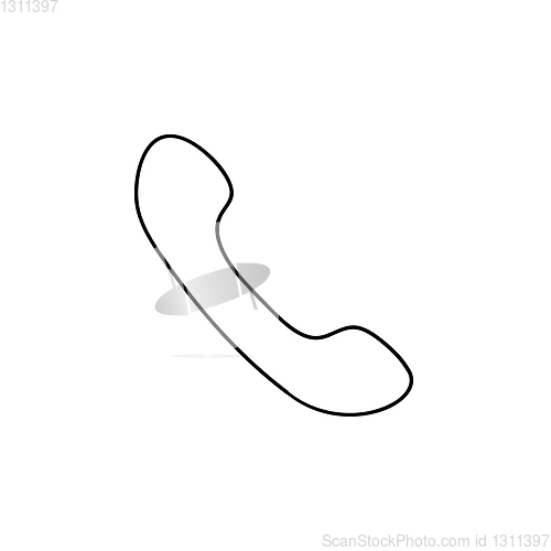Image of Handset of old telephone hand drawn outline doodle icon.