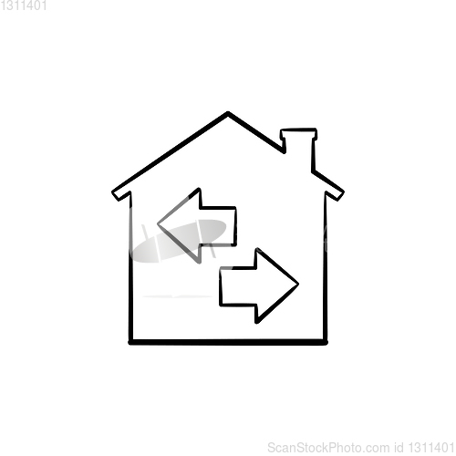 Image of Resale hand drawn outline doodle icon.