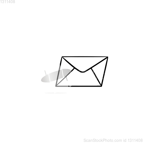 Image of Flying mail hand drawn outline doodle icon.