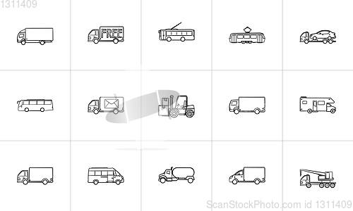 Image of Transport hand drawn outline doodle icon.