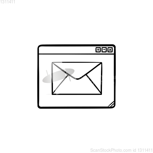 Image of Browser message hand drawn outline doodle icon.