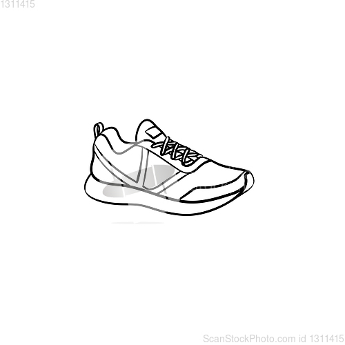 Image of Sneaker hand drawn outline doodle icon.