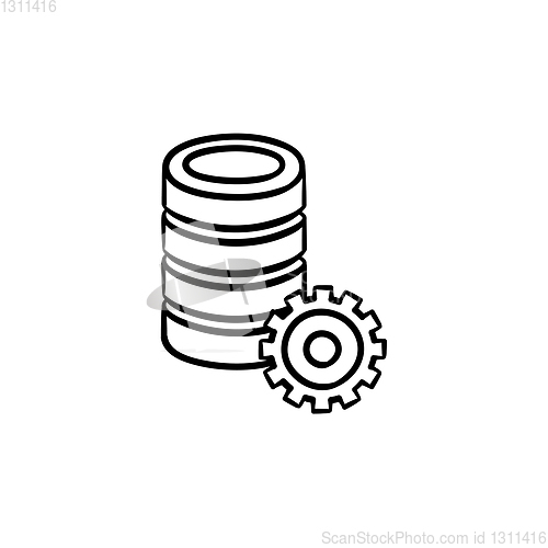 Image of Computer server hand drawn outline doodle icon.
