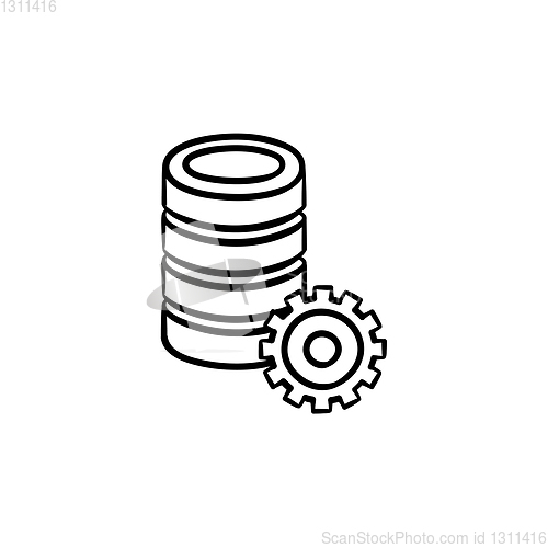 Image of Computer server hand drawn outline doodle icon.