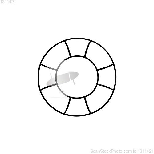 Image of Lifebuoy hand drawn outline doodle icon.