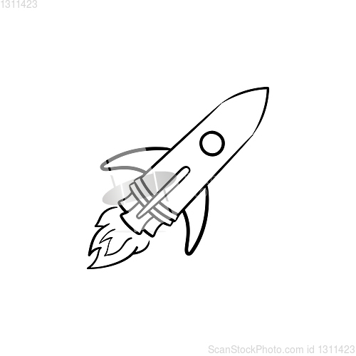 Image of Rocket hand drawn outline doodle icon.