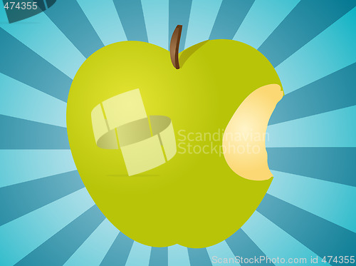 Image of Apple with bite  illustration