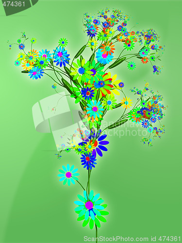 Image of Floral nature themed design illustration