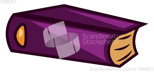 Image of A purple book, vector color illustration.