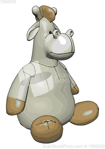 Image of Stuffed toy hippo vector illustration on white background