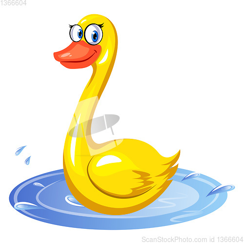 Image of Yellow Duck, vector color illustration.