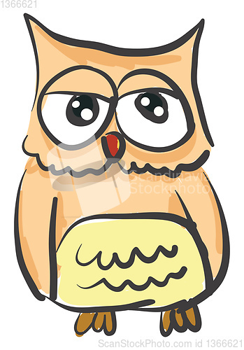 Image of An owl with lippy eyes vector or color illustration