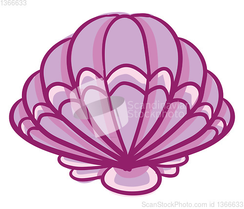 Image of Clipart of a beautiful pink-colored shell vector or color illust