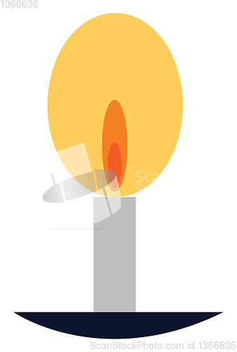 Image of Burning candle on a stand vector or color illustration