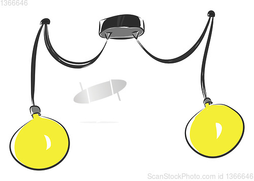 Image of Yellow chandelery vector illustration on white background.