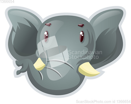 Image of Elephant, vector color illustration.