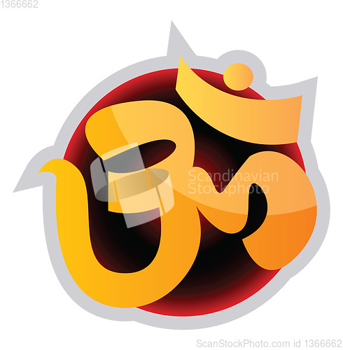 Image of OM sign of the Hindu religion vector illustration on a white bac