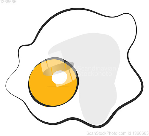 Image of Cartoon scrambled eggs vector or color illustration