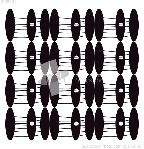 Image of A series of black ovals vector or color illustration