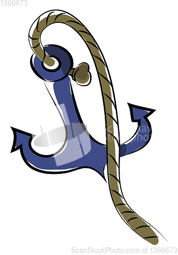 Image of A blue anchor with rope ready to be connected to the water bed v