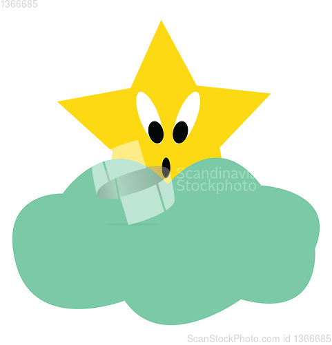 Image of Surprised blinking star vector or color illustration