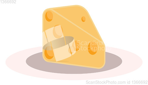 Image of A plate with a portion of cheese to be enjoyed vector color draw