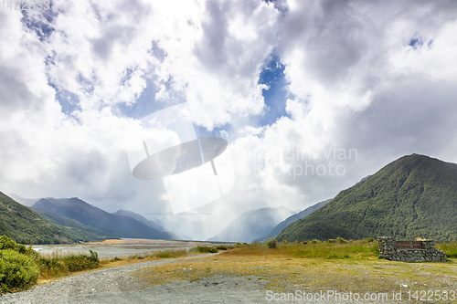 Image of dramatic landscape scenery Arthur\'s pass in south New Zealand