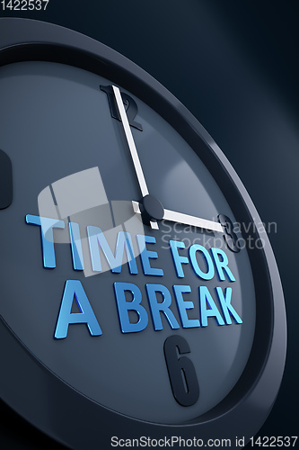 Image of clock with text time for a break