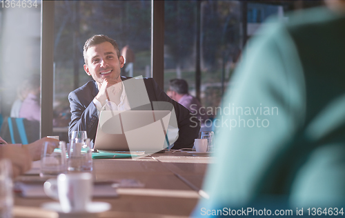 Image of young business team on meeting at office