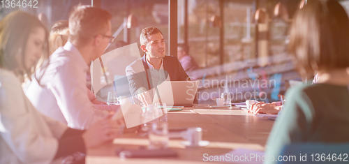 Image of young business team on meeting at office