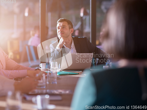 Image of young business team on meeting at office