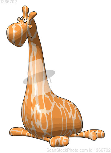 Image of Stuffed toy giraffe vector illustration on white background