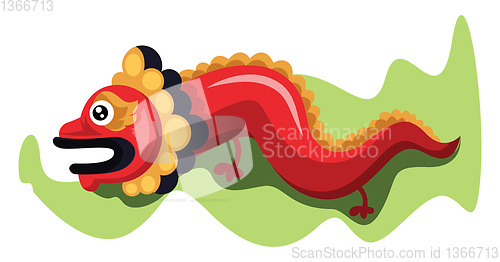Image of Drawing of a dragon for Chinese New Year vector on white backgro