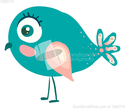 Image of A beautiful blue bird vector or color illustration