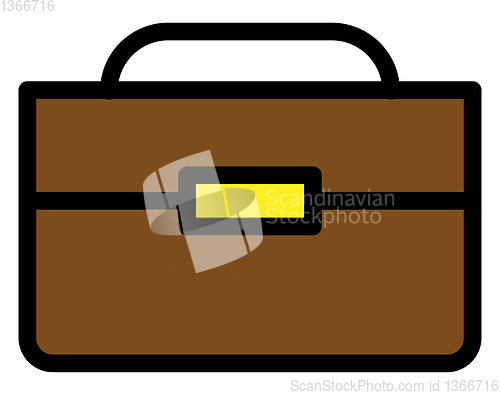 Image of A brown bag with yellow buckle vector or color illustration