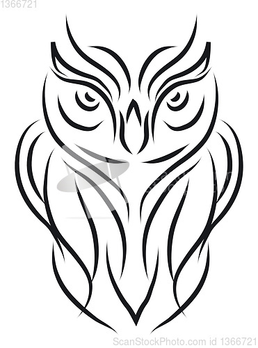 Image of Angry owl vector or color illustration