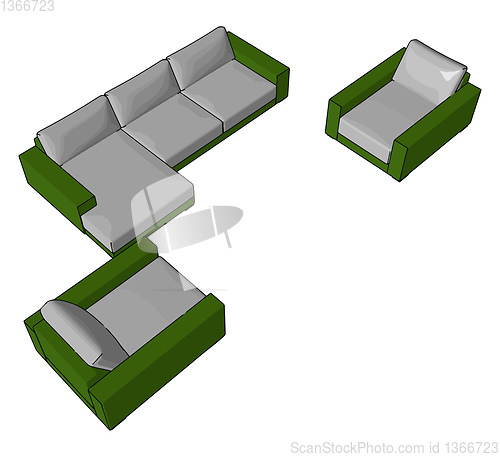 Image of Beautiful multipurpose couch vector or color illustration