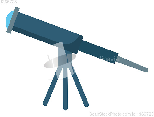 Image of A blue telescope pointing upwards vector or color illustration